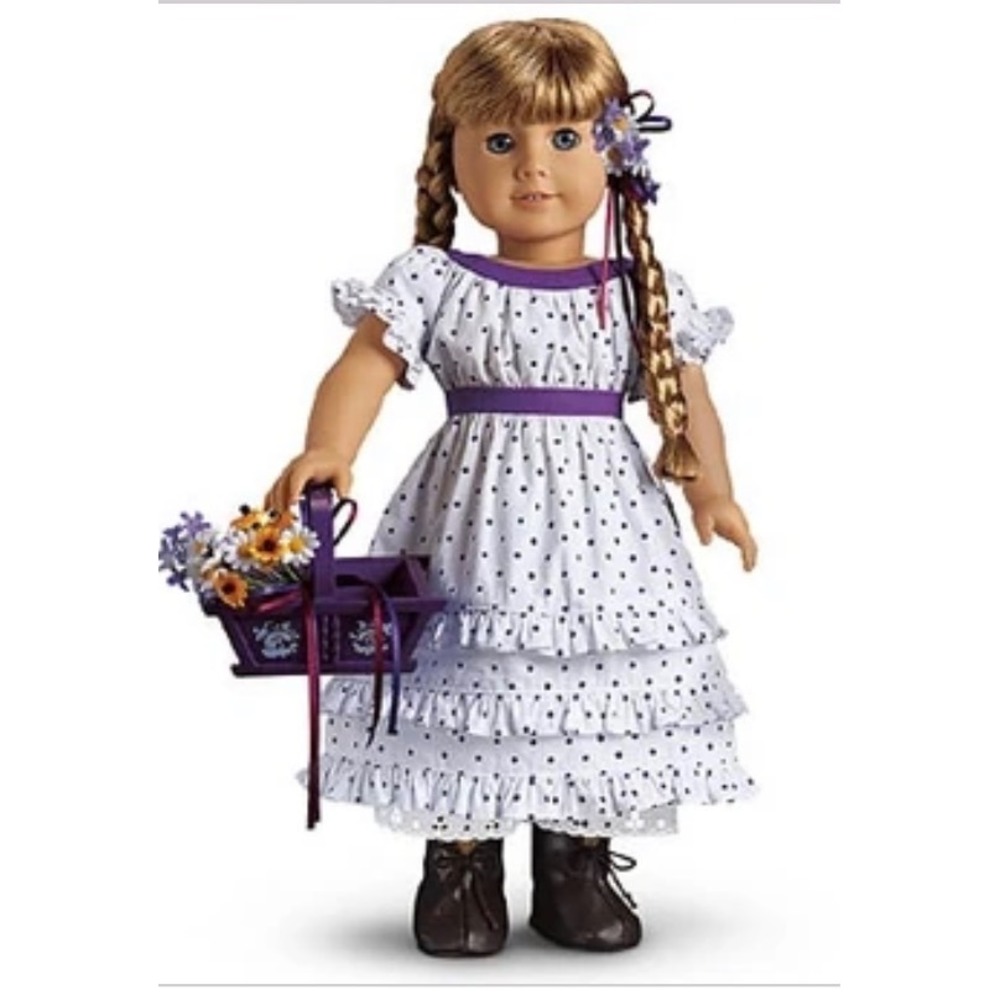 RARE American Girl Kirsten Midsummer Polka Dot Ruffle Dress Doll Pleasant Co NEW